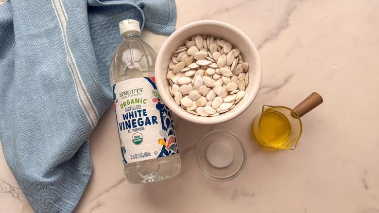 Salt and vinegar roasted pumpkin seed recipe ingredients