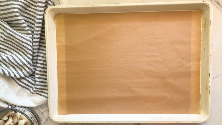 lined baking sheet