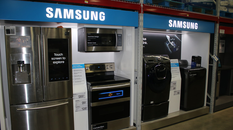 Sam's Club Samsung appliances, including fridge and microwave