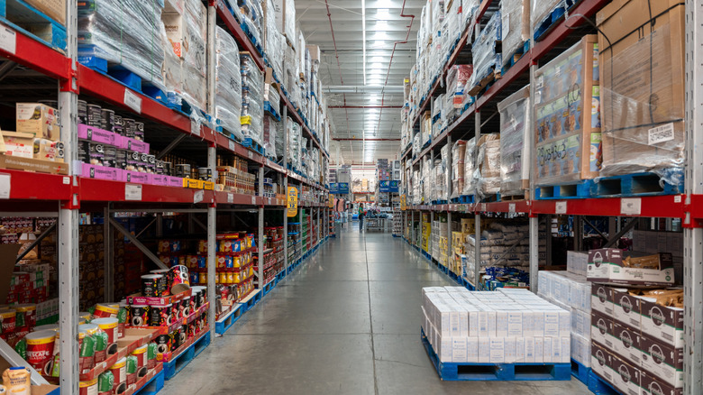 An aisle at Sam's Club warehouse