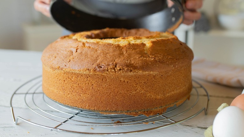 Cake on cooling rack