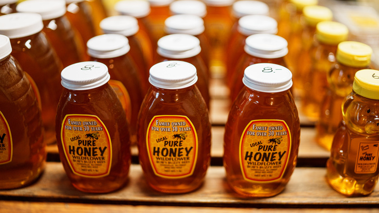 Bottles of honey