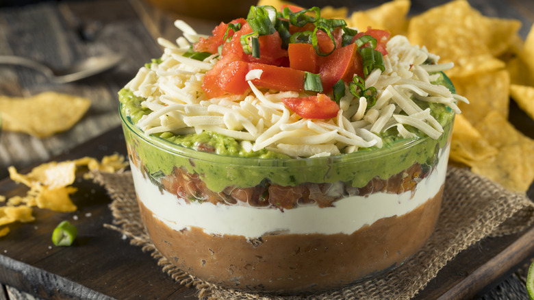 seven-layer dip with chips