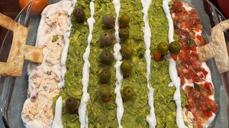 Seven layer dip football field