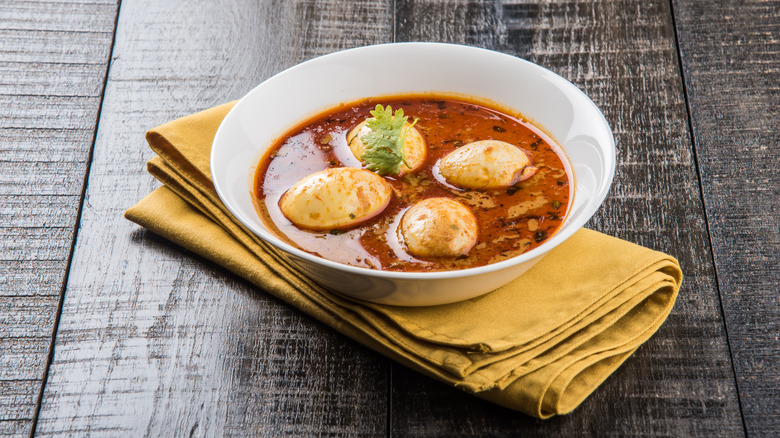 Eggs in red curry