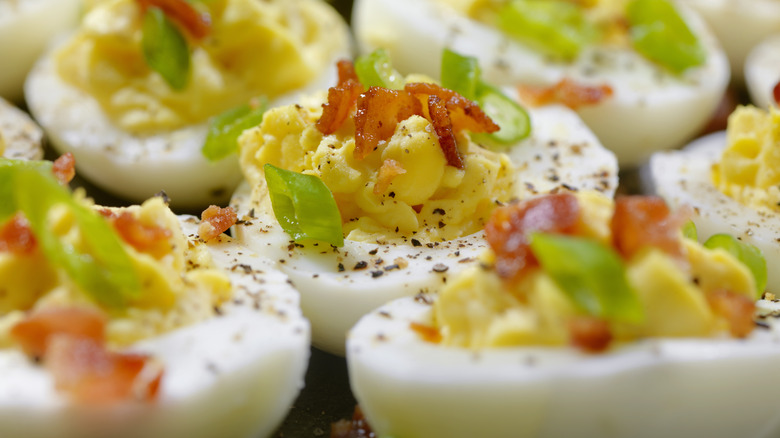 Plate of deviled eggs