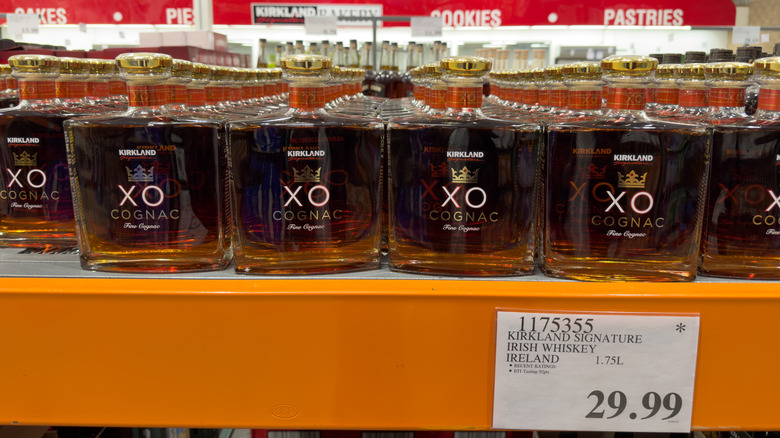 Bottles of Kirkland cognac at Costco