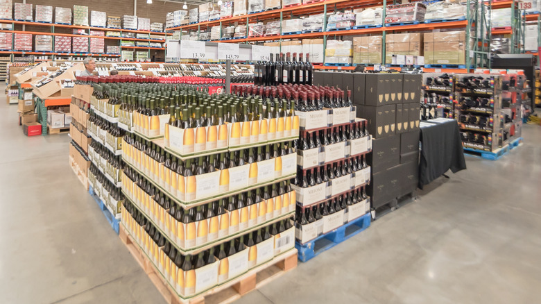 Boxes of alcohol at Costco