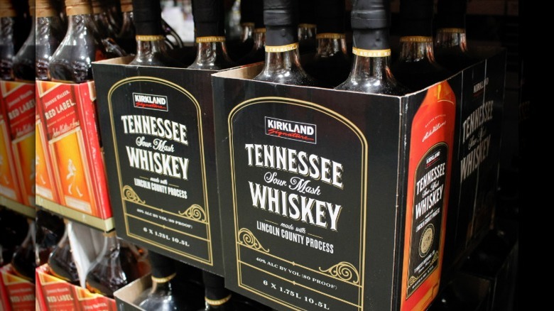 Bottles of Kirkland Tennessee Sour Mash Whiskey