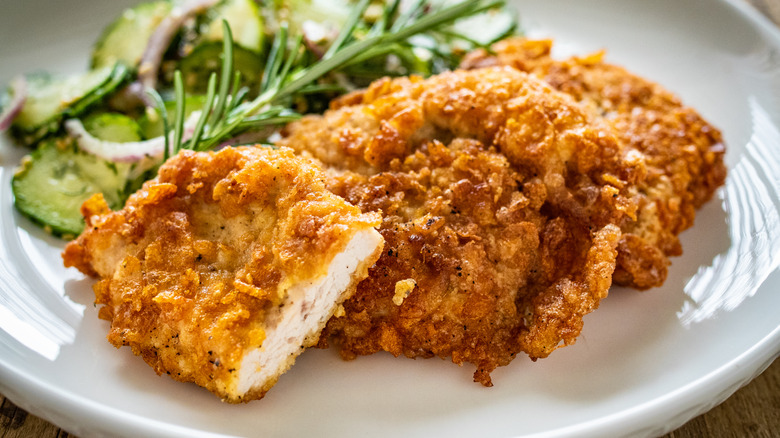 Crispy chicken with vegetables