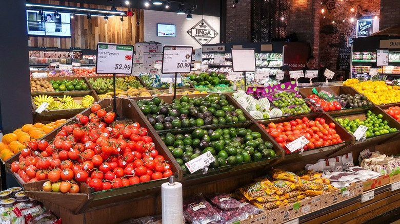 The produce section of Asian grocery chain H Mart in New Jersey