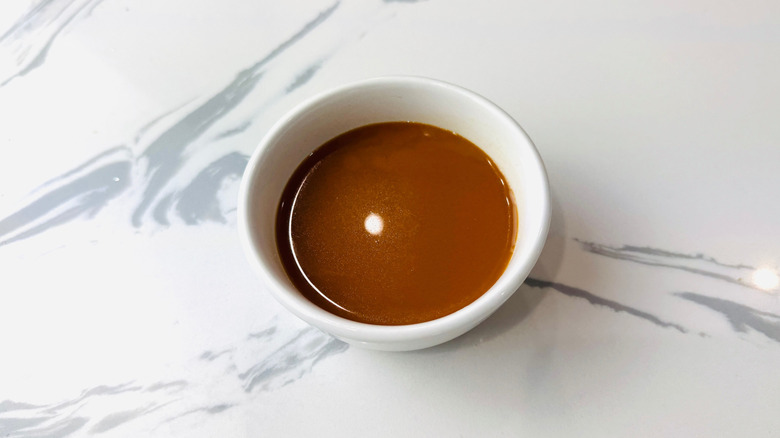 Brown sauce in bowl