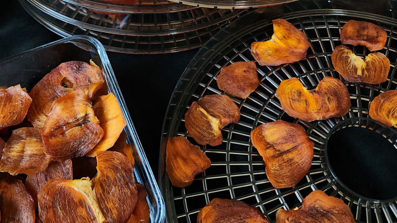 Trays of dehydrated food