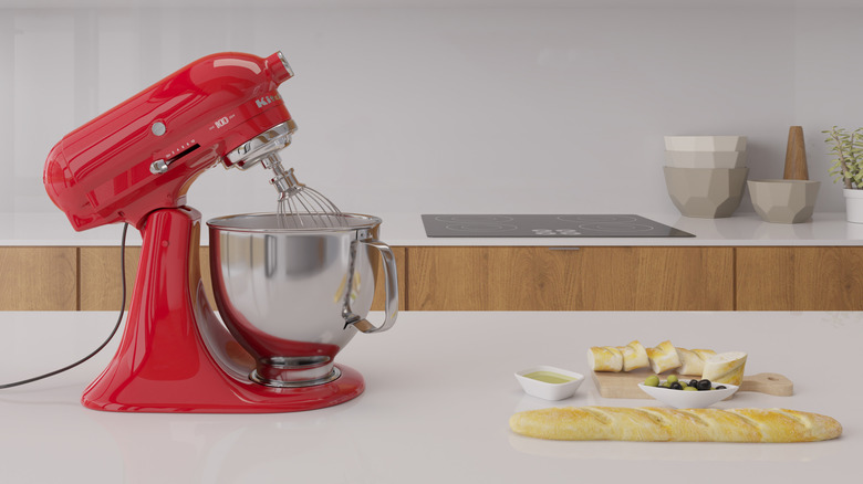KitchenAid stand mixer on counter
