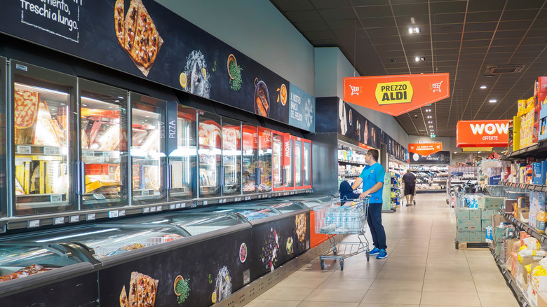 Customer shopping in Aldi