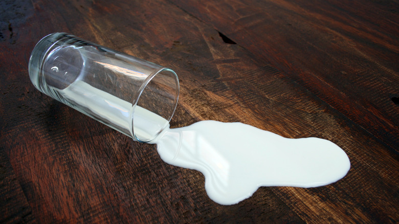 glass of spilled milk