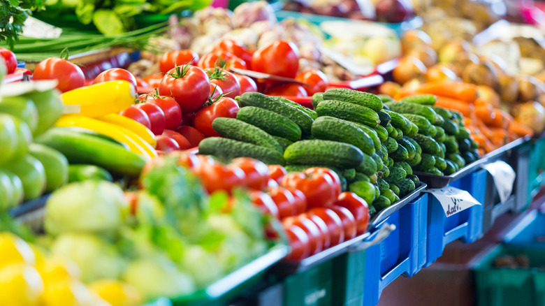 Piles of fresh produce