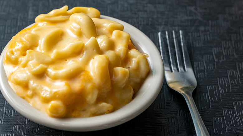 macaroni and cheese in a thick rich cheese sauce