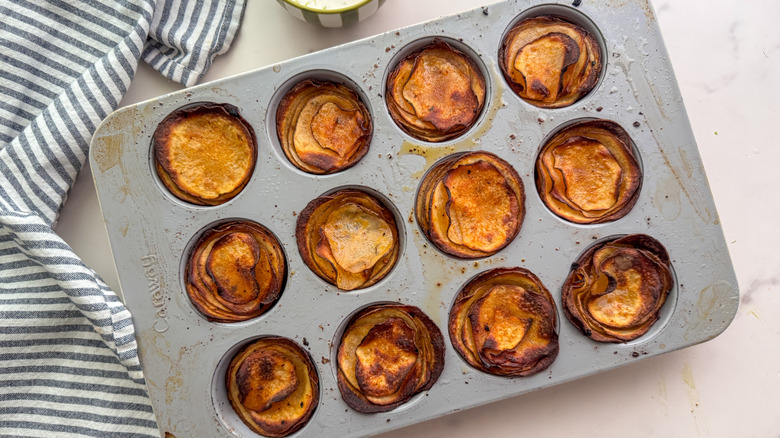 cooked stacks in tin