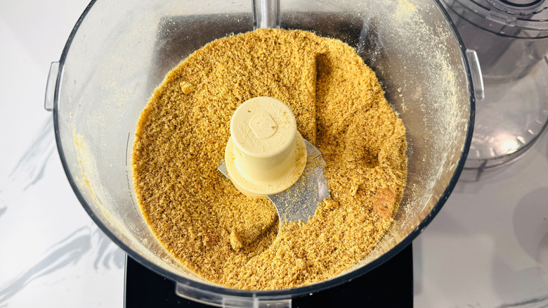 Graham cracker crumbs in food processor