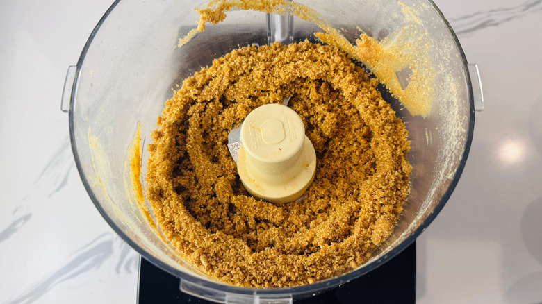 Graham cracker crumbs in food processor
