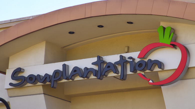 The sign on the exterior of a Souplantation location