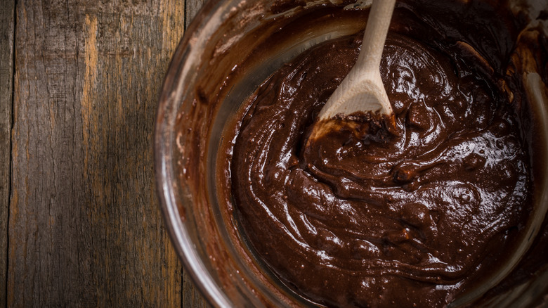 brownie batter in a bowl