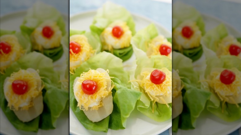Plate of pear salad.