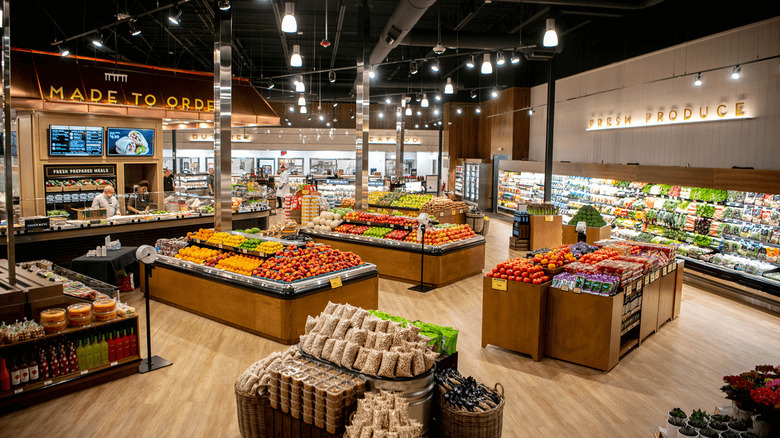 View of produce section in Fresh Market.