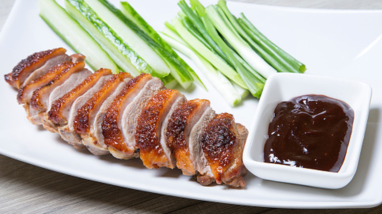 Hoisin sauce and baked duck