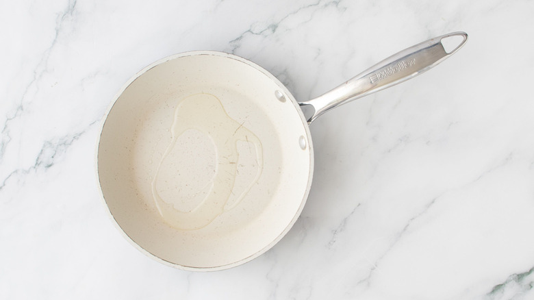 Olive oil in small skillet
