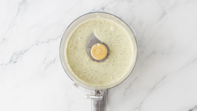 Salsa verde mayo in food processor
