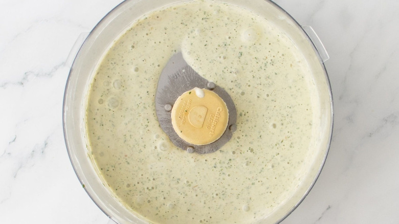 Salsa verde mayo in food processor