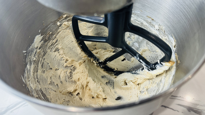 Cream cheese brown butter frosting in bowl