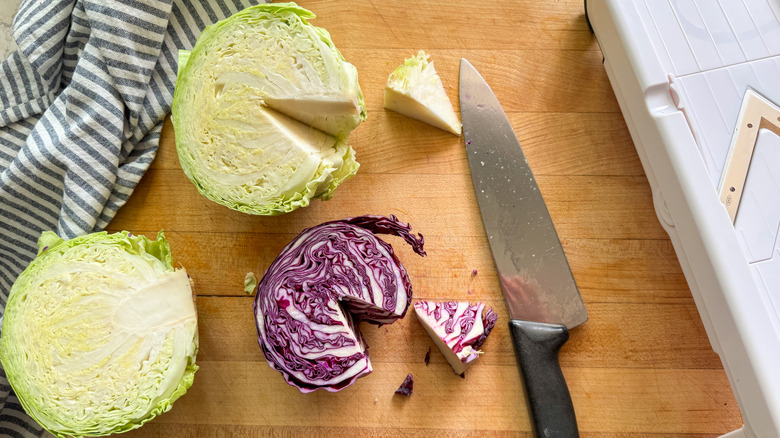 cabbage with cores removed
