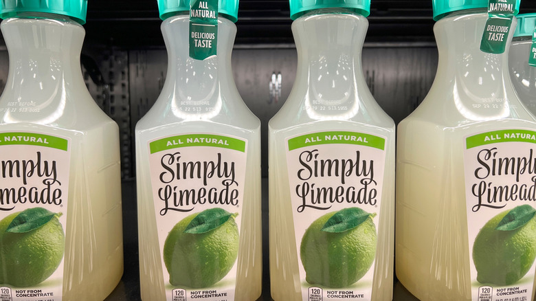 Simply Limeade bottles on the shelf