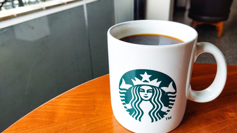 A plain coffee at Starbucks