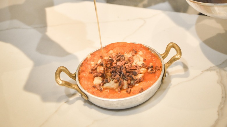 An order of whipped praline sweet potatoes at Steak 48