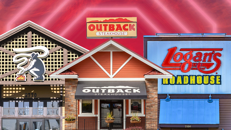An image of different steakhouse storefronts