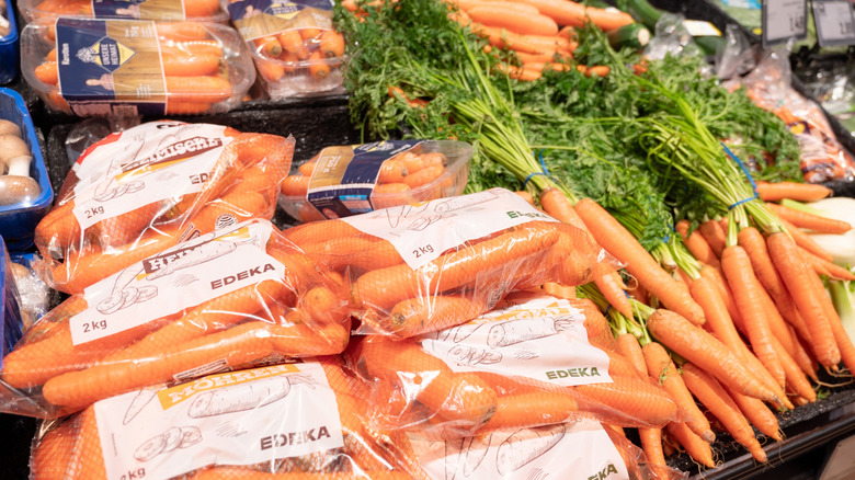 carrots at the grocery store