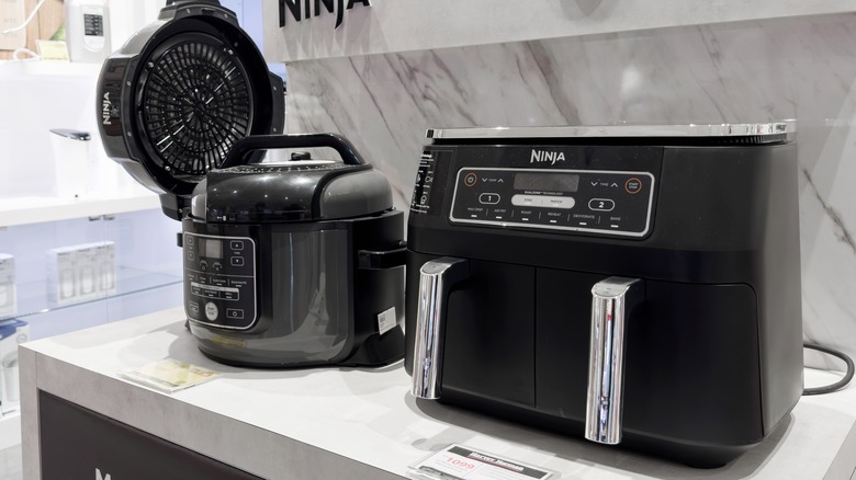Different air fryers on counter