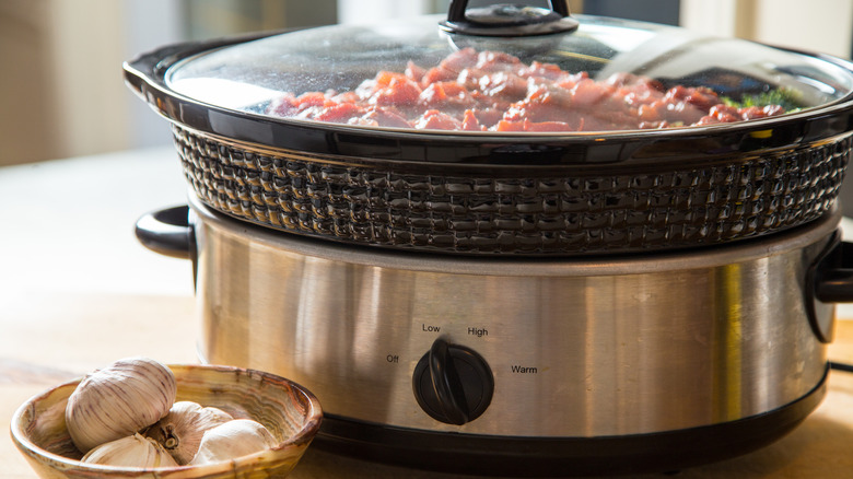 Slow cooker on counter