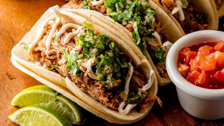 tacos with cilantro