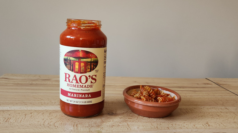 Rao's jarred sauce on table