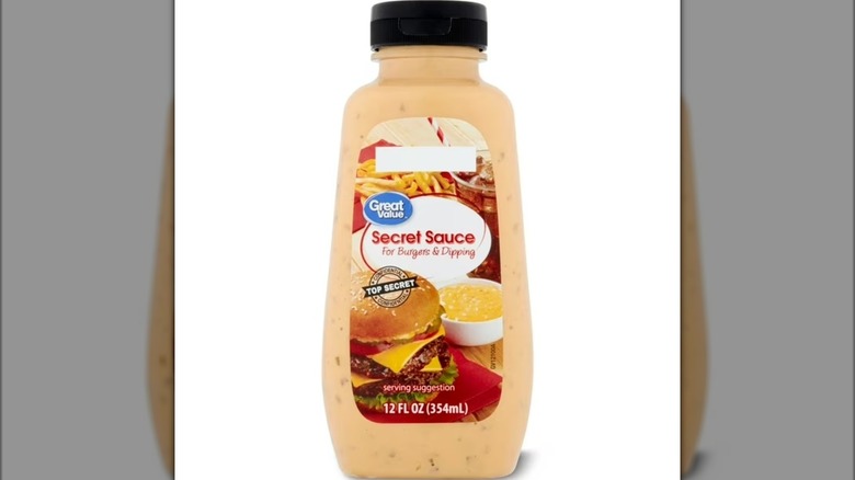 A bottle of creamy orange dipping sauce