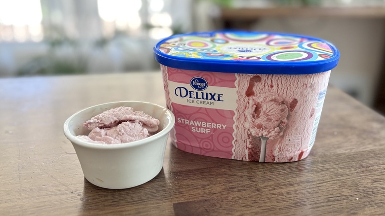 Kroger Deluxe Strawberry Surf Ice Cream