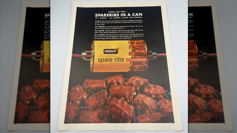 1963 Armour spare ribs can advertisement