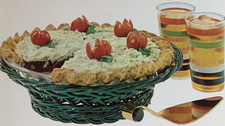 An illustration of Summer Salad Pie from a cookbook