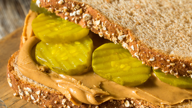 Peanut butter and pickle sandwich