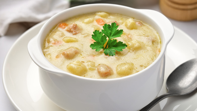Bowl of potato soup